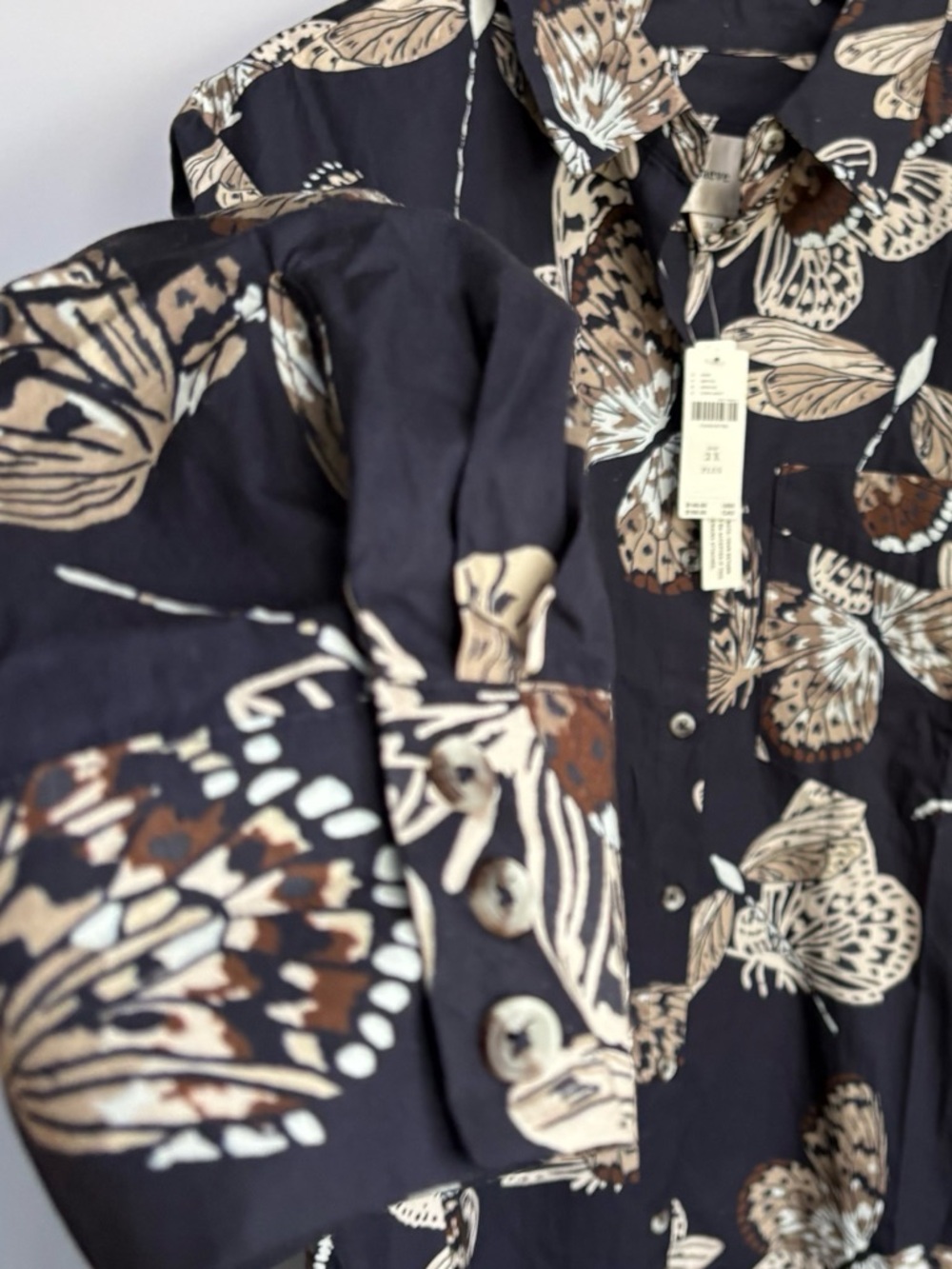 NWT Anthropologie Maeve The Soren Long-Sleeve Shirt Dress Butterfly print , 2X - Picture 16 of 16